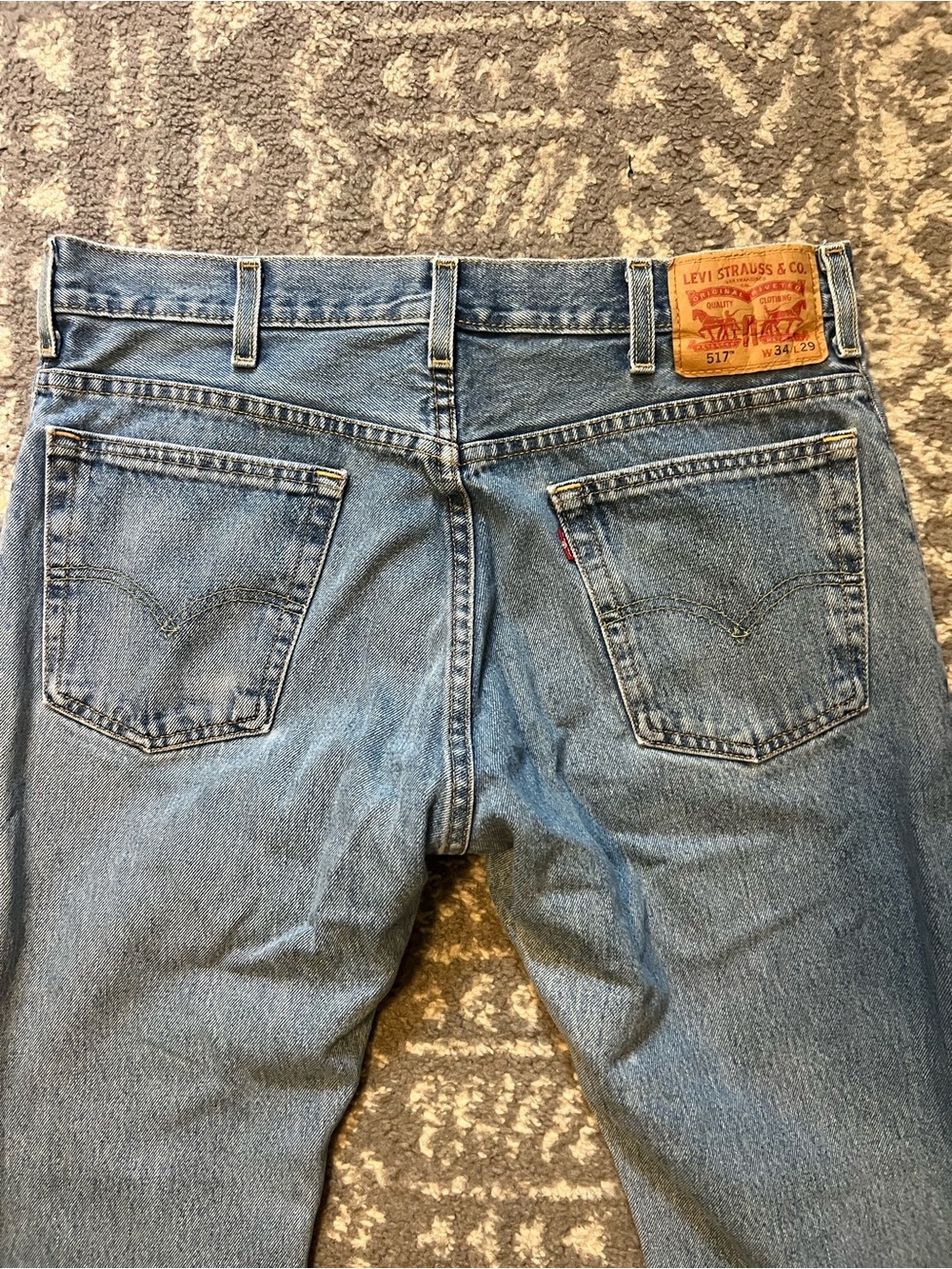 Levi's Light Blue Straight 517 Jeans 34X29 (ZZ104) - Picture 8 of 9